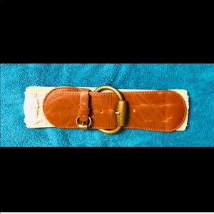 NWT Leather/Crochet Wide Belt
